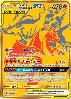 Reshiram & Charizard-GX SM247 Promo card from Sun & Moon Black Star Promos