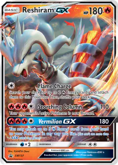 Reshiram-GX SM137 Promo card from Sun & Moon Black Star Promos