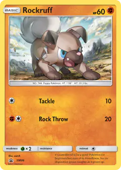 Rockruff SM06 Promo card from Sun & Moon Black Star Promos