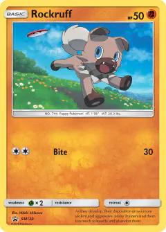 Rockruff SM120 Promo card from Sun & Moon Black Star Promos