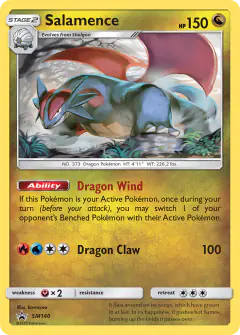 Salamence SM140 Promo card from Sun & Moon Black Star Promos