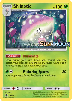Shiinotic SM10 Promo card from Sun & Moon Black Star Promos