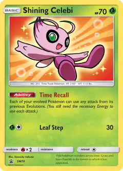Shining Celebi SM79 Promo card from Sun & Moon Black Star Promos
