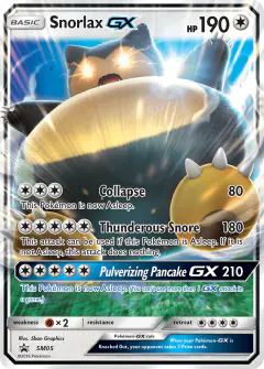 Snorlax-GX SM05 Promo card from Sun & Moon Black Star Promos