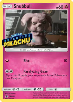 Snubbull SM200 Promo card from Sun & Moon Black Star Promos