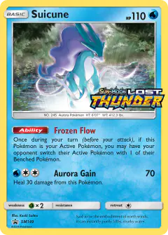 Suicune SM149 Promo card from Sun & Moon Black Star Promos