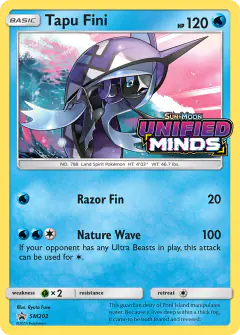 Tapu Fini SM203 Promo card from Sun & Moon Black Star Promos