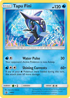 Tapu Fini SM92 Promo card from Sun & Moon Black Star Promos