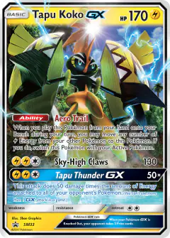 Tapu Koko-GX SM33 Promo card from Sun & Moon Black Star Promos