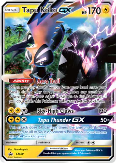 Tapu Koko-GX SM50 Promo card from Sun & Moon Black Star Promos