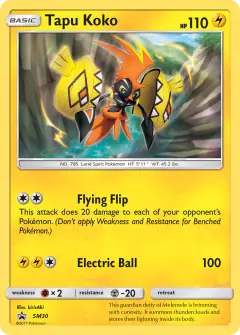Tapu Koko SM30 Promo card from Sun & Moon Black Star Promos