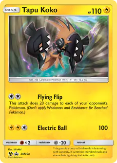 Tapu Koko SM30a Promo card from Sun & Moon Black Star Promos
