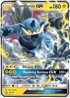 Thundurus-GX SM133 Promo card from Sun & Moon Black Star Promos