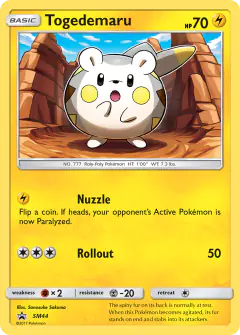 Togedemaru SM44 Promo card from Sun & Moon Black Star Promos