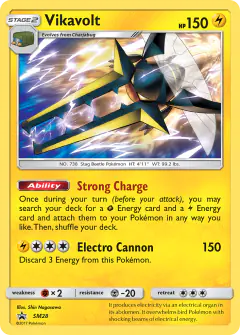 Vikavolt SM28 Promo card from Sun & Moon Black Star Promos