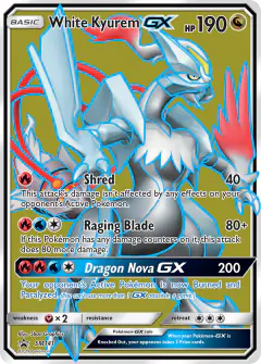 White Kyurem-GX SM141 Promo card from Sun & Moon Black Star Promos