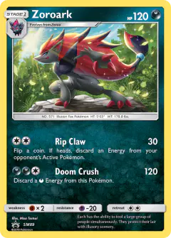 Zoroark SM89 Promo card from Sun & Moon Black Star Promos