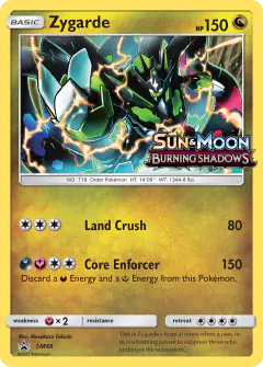 Zygarde SM48 Promo card from Sun & Moon Black Star Promos