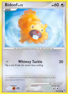 Bidoof 91/147 Common card from Supreme Victors