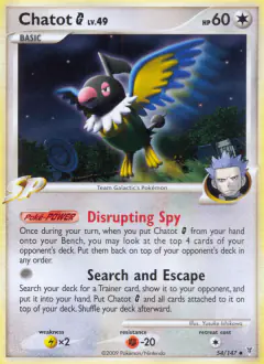 Chatot G 54/147 Uncommon card from Supreme Victors