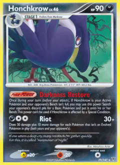 Honchkrow 29/147 Rare card from Supreme Victors