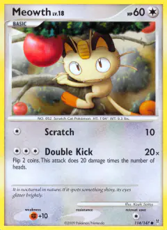 Meowth 114/147 Common card from Supreme Victors