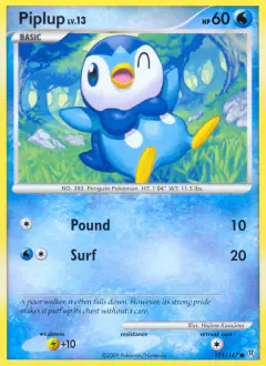Piplup 121/147 Common card from Supreme Victors