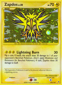 Zapdos Lv. 30 150/147 Rare Secret card from Supreme Victors