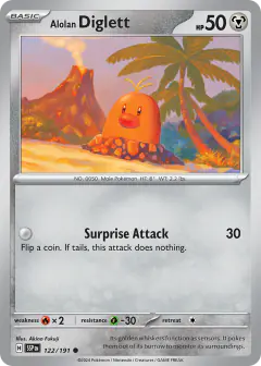 Alolan Diglett 122/191 Common card from Surging Sparks