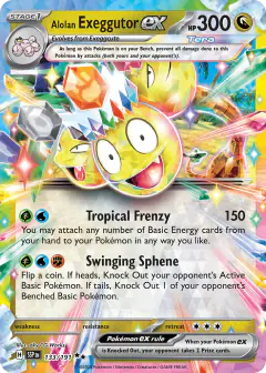 Alolan Exeggutor ex 133/191 Double Rare card from Surging Sparks