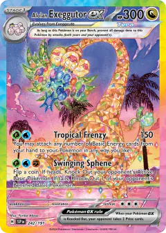 Alolan Exeggutor ex 242/191 Special Illustration Rare card from Surging Sparks