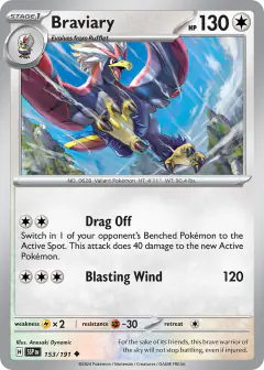 Braviary 153/191 Uncommon card from Surging Sparks