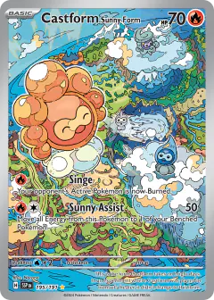 Castform Sunny Form 195/191 Illustration Rare card from Surging Sparks