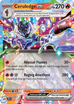Ceruledge ex 036/191 Double Rare card from Surging Sparks
