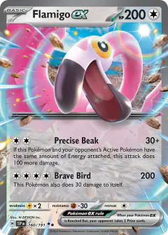 Flamigo ex 160/191 Double Rare card from Surging Sparks