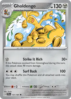 Gholdengo 131/191 Uncommon card from Surging Sparks