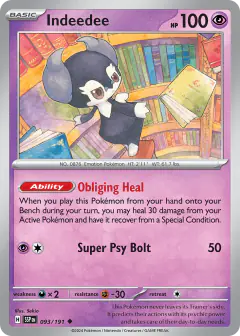Indeedee 093/191 Uncommon card from Surging Sparks