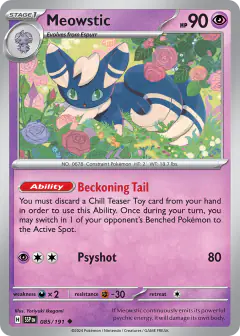 Meowstic 085/191 Uncommon card from Surging Sparks