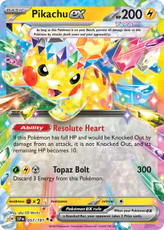 Pikachu ex 057/191 Double Rare card from Surging Sparks