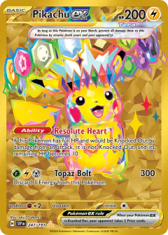 Pikachu ex 247/191 Hyper Rare card from Surging Sparks