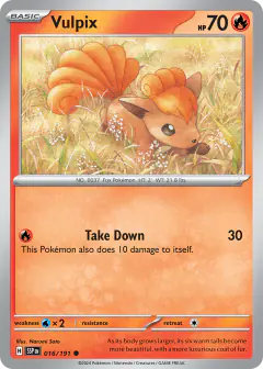 Vulpix 016/191 Common card from Surging Sparks