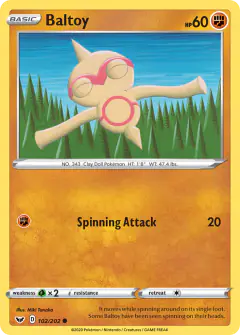 Baltoy 102/202 Common card from Sword & Shield Base