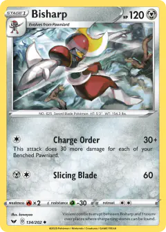 Bisharp 134/202 Uncommon card from Sword & Shield Base