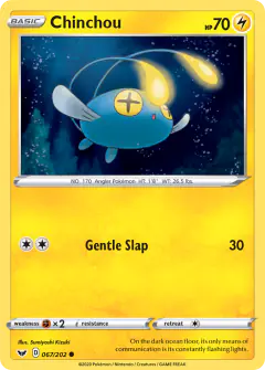 Chinchou 067/202 Common card from Sword & Shield Base