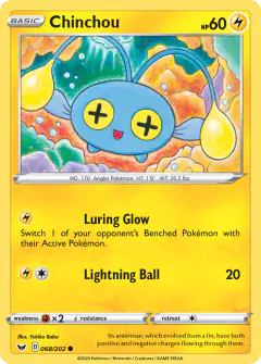 Chinchou 068/202 Common card from Sword & Shield Base