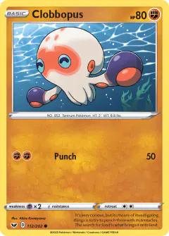 Clobbopus 112/202 Common card from Sword & Shield Base