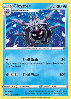 Cloyster 041/202 Rare card from Sword & Shield Base