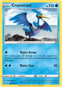 Cramorant 062/202 Rare card from Sword & Shield Base