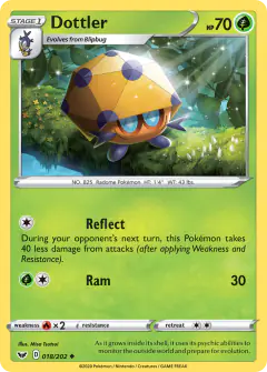 Dottler 018/202 Uncommon card from Sword & Shield Base