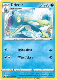 Drizzile 057/202 Uncommon card from Sword & Shield Base